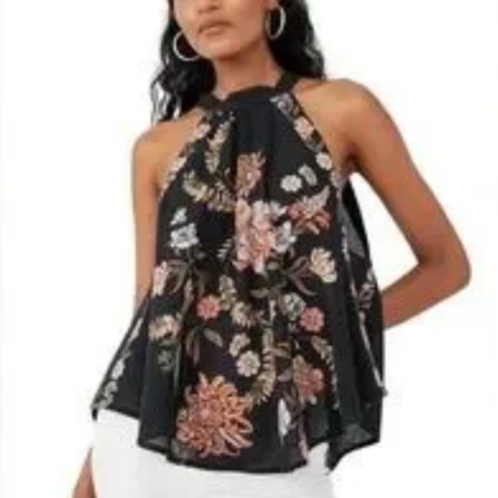 Free People Emily Halter Top floral bohemian size small
